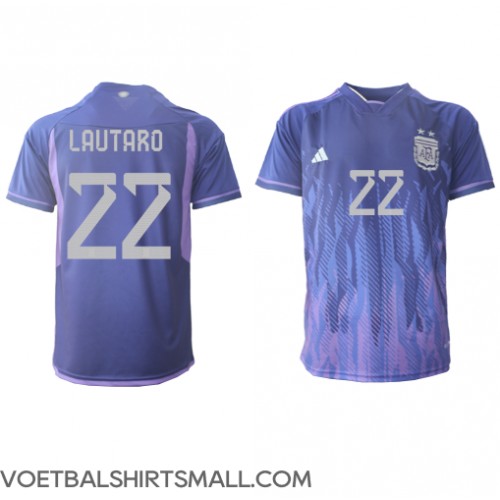Argentinië Lautaro Martinez #22 Voetbalkleding Uitshirt WK 2022 Korte Mouwen